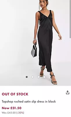 £18 • Buy TOPSHOP Ruched Satin Slip Dress. Size 8. Sold Out On ASOS 