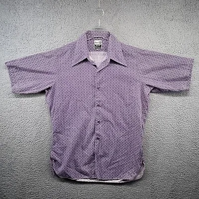 Vintage 70s Disco Shirt Mens Large Purple Dagger Roberts Bensonhurst Jaime Roman • $28.88