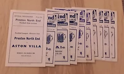 Preston North End 1967/68 Selection Of Home League Programmes From Menu • £1.99