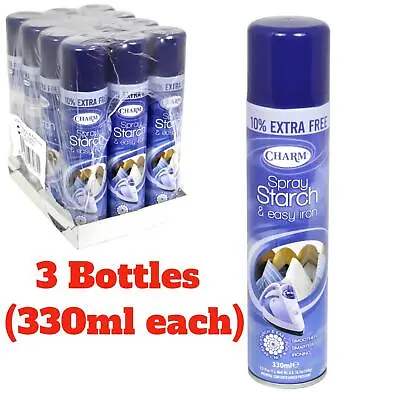 Charm Spray Starch & Easy Iron Spray - 300ml+30ml (Pack Of 3) • £7.95