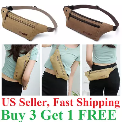 Men Women Fanny Pack Belt Waist Bag Cross Body Sling Shoulder Travel Pouch Sport • $5.59