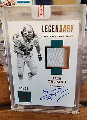 2019 Panini Encased Legendary Swatch Signatures 3/25 Zach Thomas Auto HOF • $100