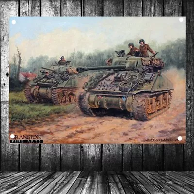 WW2 Military War Art Poster Firefly Tanks Wallpaper Mural Home Decor Banner Flag • $27.20