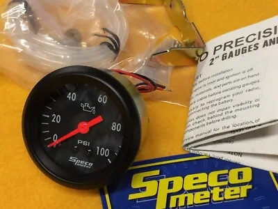 Mechanical Oil Pressure Gauge 0-100 PSi Speco Performance 52mm 2  Black 533-16 • $37.66