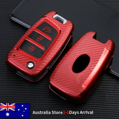 $26.99 • Buy TPU Flip Key Cover Case Fob Holder Skin For Hyundai I30 I35 I40 Solaris Kona Red