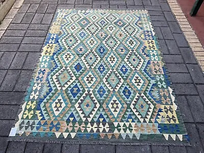 Handmade Afghan Wool Kilim Rug Size: 290 X 210 Cm Tribal Wool Kelim Area Rug • $800