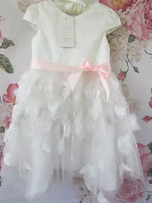 £24.99 • Buy BNWT Ivory LEILANI Bridesmaid Flower Girl Party Occasion Dress 3-4 MONSOON £55