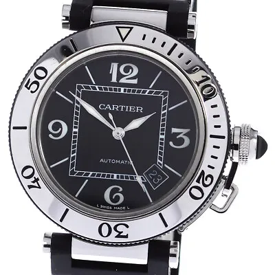 CARTIER Pacha Sea Timer W31077U2 Date Black Dial Automatic Men's Watch_800046 • $2101.74