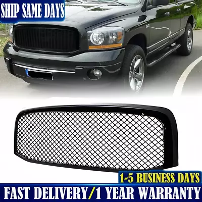 For 2006-2008 Dodge Ram 1500 2500 3500 Mesh Grill Front Hood Glossy Black Grille • $78.94