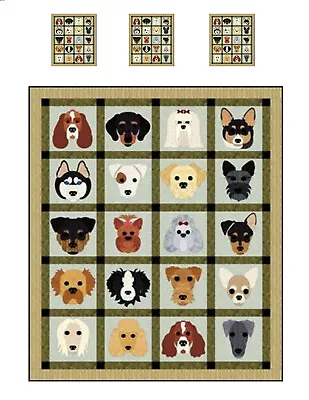 Miniature Dollhouse Dog Quilt Top Computer Printed Fabric • $7.41