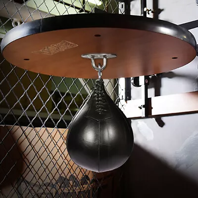 Leather Boxing Speed Bag Punching Ball W/Swivel&Inflator Training MMA Speed Ball • $28.59