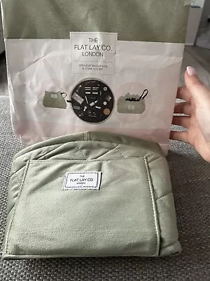 The Flat Lay Co. Drawstring Bag - Sage Green Velvet RRP £24.99 • £15