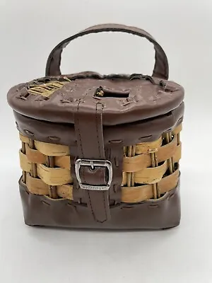 Doc Seifert Woven Wicker And Leather Fly Fishing Creel Basket • $59.99