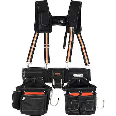 VEVOR Tool Belt With Suspenders Adjustable Carpenter Tool Pouch 1680D Polyester • $36.99