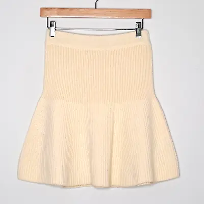 $18.95 • Buy Zara Knit Flare Skirt Short Women’s Size Medium M Wool Blend Stretch Ivory