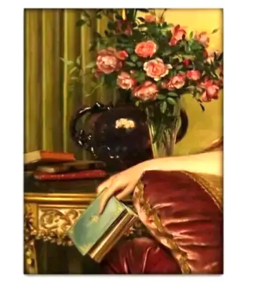 Art Vintage Baroque Oil Painting Seated Reader Woman Retro Portrait Canvas • $35