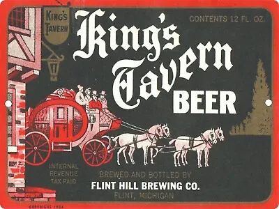 Kings Tavern Beer Sign Metal Reproduction Signs Label Vintage Flint Hill • $14.99