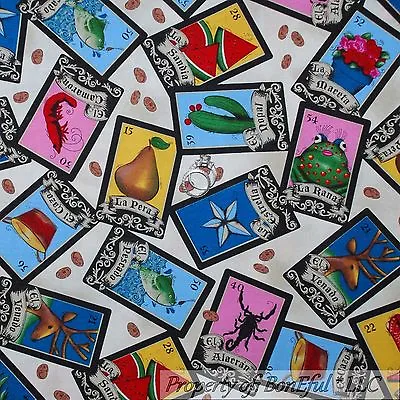 BonEful Fabric FQ Cotton Quilt Ethnic Flower Fish Frog Folk Art Tarot Card Goth • $12.25