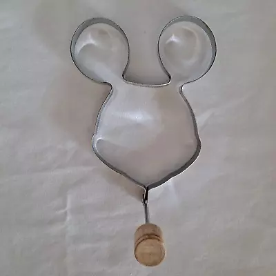 Disney MICKEY MOUSE PANCAKE MOLD Egg Shaper Ring Handled Metal Wood Handle • $4.99