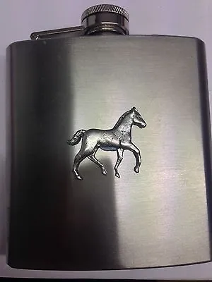 Foal PP-E14 Horse & Equestrian English Pewter 6oz Stainless Steel Hip Flask   • £17.95