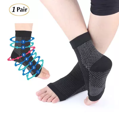 2 X Plantar Fasciitis Socks Heel Foot Arch Support Pain Relief Compression Socks • £2.74