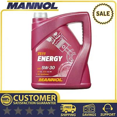 5l Mannol Energy 5w30 Fully Synthetic Engine Oil Sl/cf Acea A3/b4 Wss-m2c913-b • £18.25