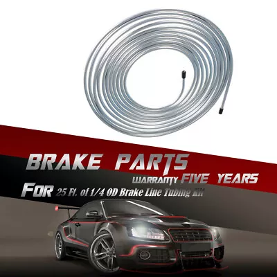 25 Ft. Of 1/4  OD Zinc-Coated Steel Brake Line Tubing Kit 5 Years Warranty • $14.33