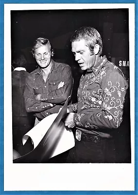 Vintage Photo Movie Star Steve McQueen & Tab Hunter Santa Monica 1971 Cinema • $36.26