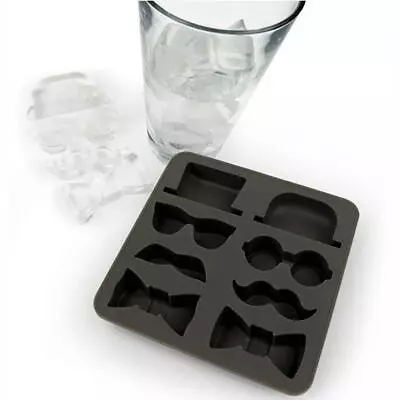 Gentlemans Dapper Ice Cube Tray Moustache Bowtie Glasses Silicone Party Supplies • $7.85