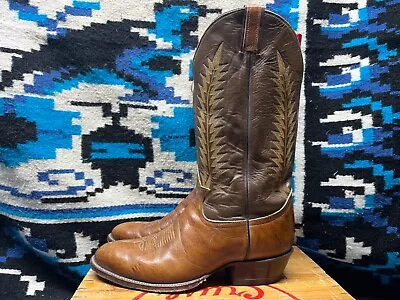 Tony Lama Brown Leather Size 11 EE Cowboy Boots • $99.99