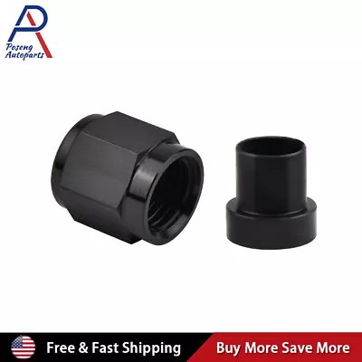 4 AN Female To 1/4   Tube Nut & Sleeve 37 Degree Aluminum Black Hardline AN 4 • $7.59