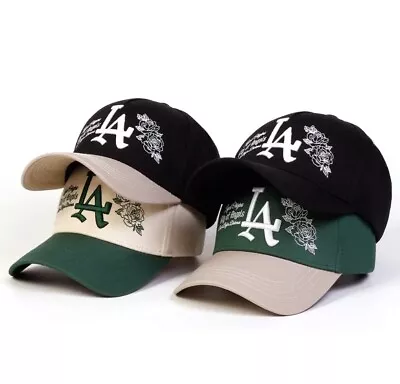 LA Rose Snapback Baseball Hat Cream Black Green • $14.99