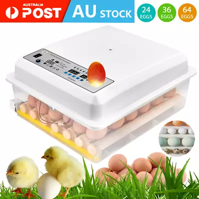 24/36/64 Egg Incubator Fully Automatic Digital Led Turning Chicken Eggs Poultry • $49.89