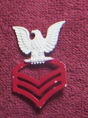 Original Vietnam Era Us Navy Chief Petty Officer Rate Pin With Pin Back. • $12.95