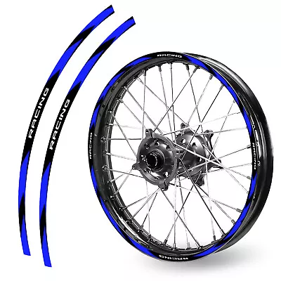 Blue RUSH01B Rim 21  18  Wheel Decals Tape For YZ 250FX 15 16 17 18 19 20 21 • $39.85