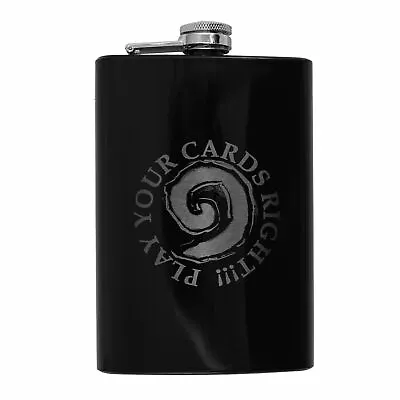 £14.56 • Buy 8oz BLACK Play Your Cards Right Flask L1