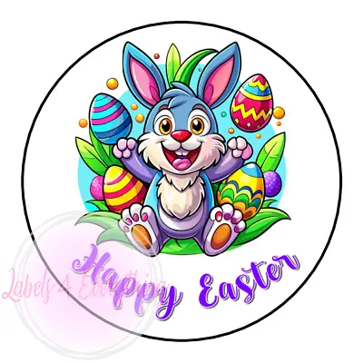 Easter Stickers Happy Easter Bunny Jumping Face Easter Egg Party Sweet Cone • £1.99