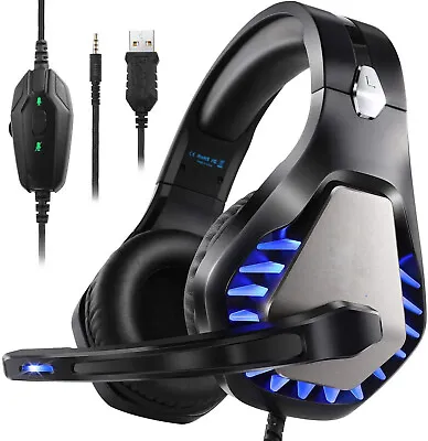 $89.99 • Buy Gaming Headphones Headset 7.1 Mic For PS4, PC, Mac, Laptop, 7 Colors LED Light