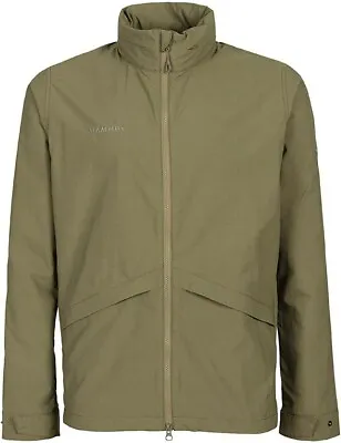 New Men's Mammut Mountain Tuff Windbreaker Hooded Jacket (Olive) Size XL • $89