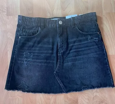 Zara Black Mini Skirt Distressed Girls 13-14 New • $15