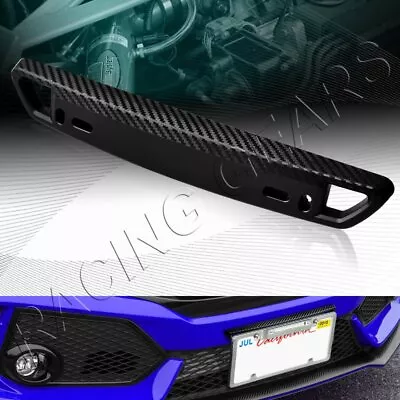 Universal Carbon Style Black Front Bumper License Plate Mount Bracket Relocator • $8.95