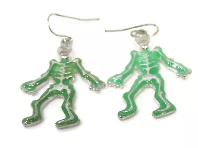 Skeleton Earrings Halloween Custome Jewelry Vintage Metal Nice • $17.99