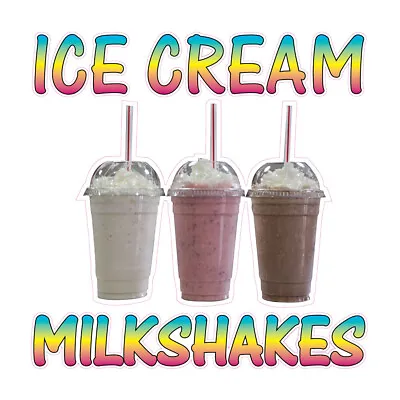 Food Truck Decals Ice Cream Milk Shekes Retail Concession Concession Sign Brown • $72.99