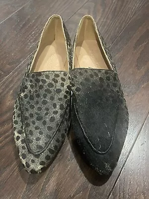 Madewell Frances Skimmer Loafer Sz 8 Painted Leopard Calf Hair Slip On Shoe • $32