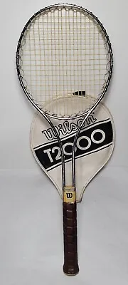 Vintage Wilson T2000 Steel Tennis Racket — W/ Original Cover Leather Grip • $29.99