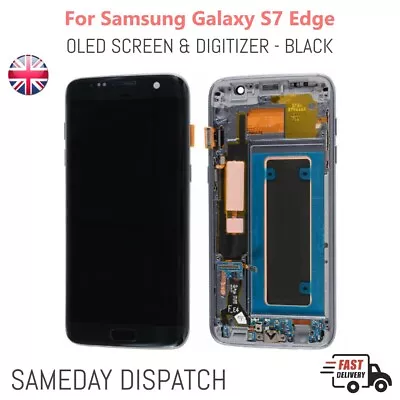 For Samsung Galaxy S7 Edge OLED Screen Replacement LCD Digitizer + Frame Black • £43.99