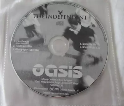 Oasis - The Independent 5 Tracks Promotional Cd In A Clear Sleeve • £5