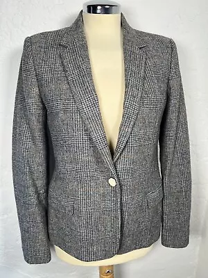 ZARA Basic Women's LambsWool Brown Tweed Elbow Patch Blazer Jacket Medium 36” • £17.50