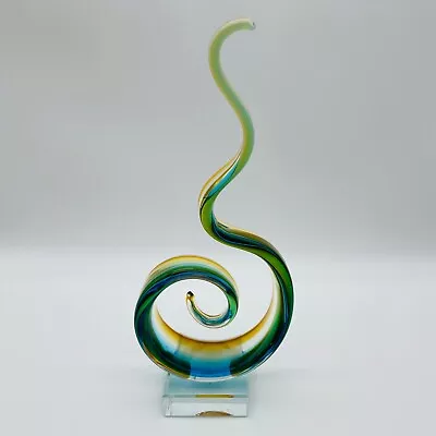 Murano Style Glass Sculpture 10  Twisted Abstract Art Acrylic Glass • $59