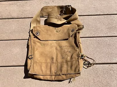 ORIGINAL WWI  US ARMY AEF M1917 GAS MASK CARRY BAG NAMED Field Gear • $89.99